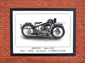 BMW R57 Motorcycle - A3 Size Print Poster