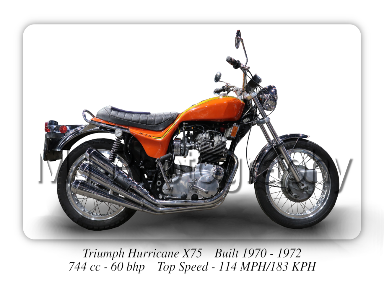 Triumph Hurricane X75 Motorcycle - A3/A4 Size Print Poster