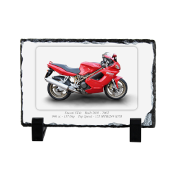 Ducati ST4s Motorcycle on a Natural slate rock with stand 10x15cm