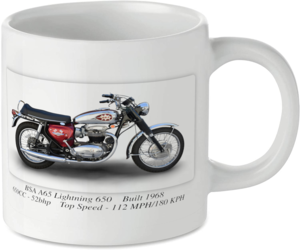 BSA A65 Lightning 650 Motorcycle Motorbike Tea Coffee Mug Ideal Biker Gift Printed UK