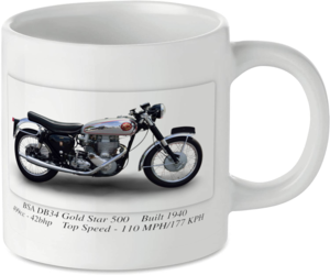 BSA DB34 Gold Star 500 Motorcycle Motorbike Tea Coffee Mug Ideal Biker Gift Printed UK