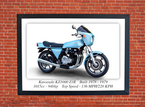 Kawasaki KZ1000 Z1R Motorcycle - A3 Size Print Poster