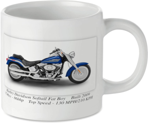 Harley Davidson Softail Fat Boy Motorcycle Motorbike Tea Coffee Mug Ideal Biker Gift Printed UK