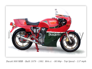 Ducati MHR 900 Motorcycle - A3/A4 Size Print Poster