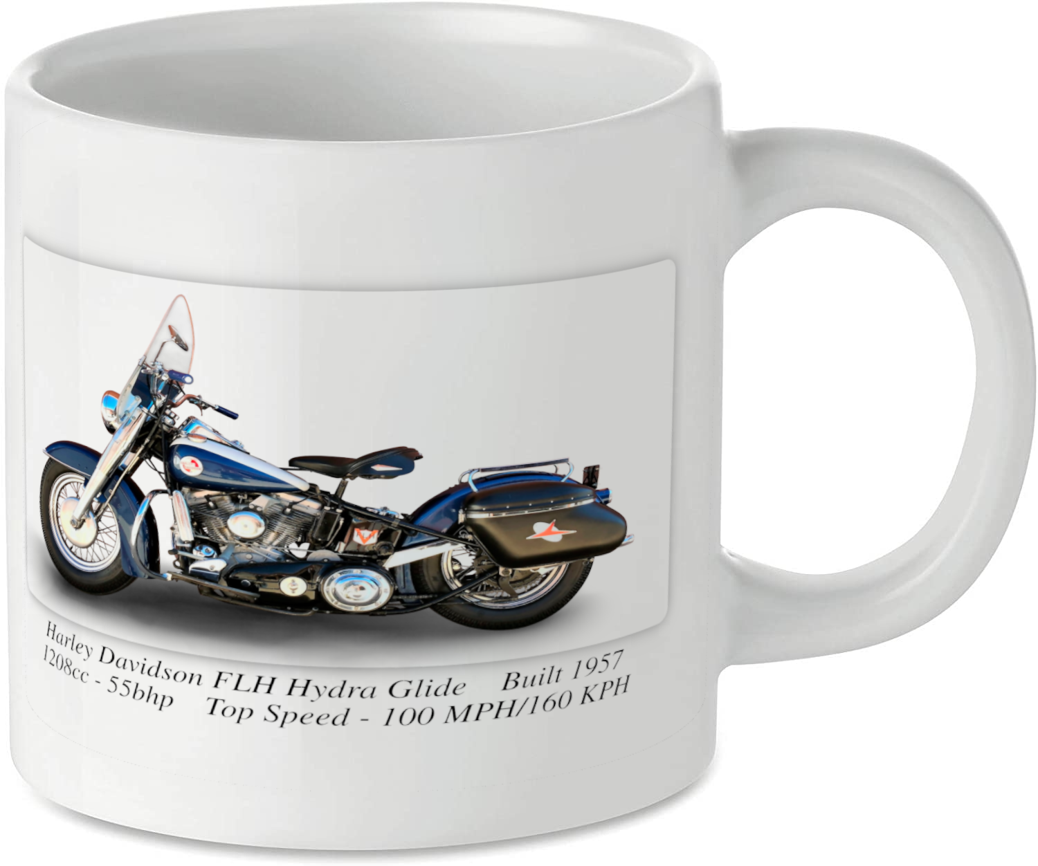 Harley Davidson FLH Hydra Glide Motorcycle Motorbike Tea Coffee Mug Ideal Biker Gift Printed UK