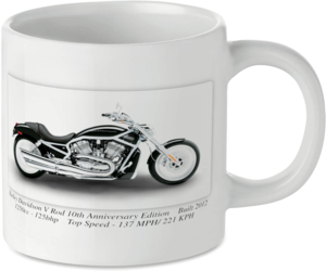 Harley Davidson V Rod 10th Anniversary Edition Motorcycle Motorbike Tea Coffee Mug Ideal Biker Gift Printed UK