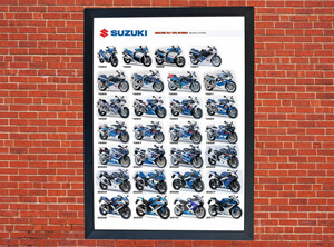Suzuki GSX-R 750 Motorcycle Compilation Poster