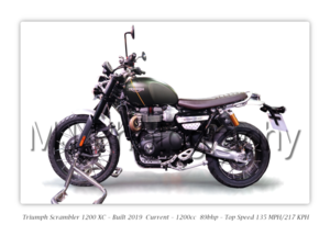 Triumph Scrambler 1200 XC Motorcycle - A3/A4 Size Print Poster
