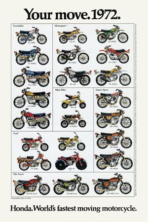 Honda 1972 Motorcycle Compilation Poster