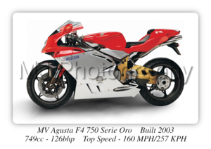 MV Agusta F4750 Serie Oro Motorcycle - A3/A4 Size Print Poster