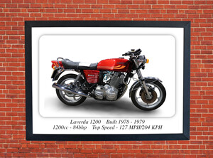 Laverda 1200 1970's Classic Motorcycle - A3/A4 Size Print Poster