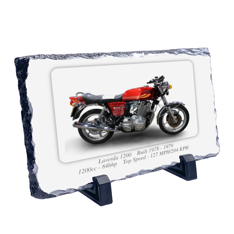 Laverda 1200 Motorcycle Coaster Natural slate rock with stand 10x15cm