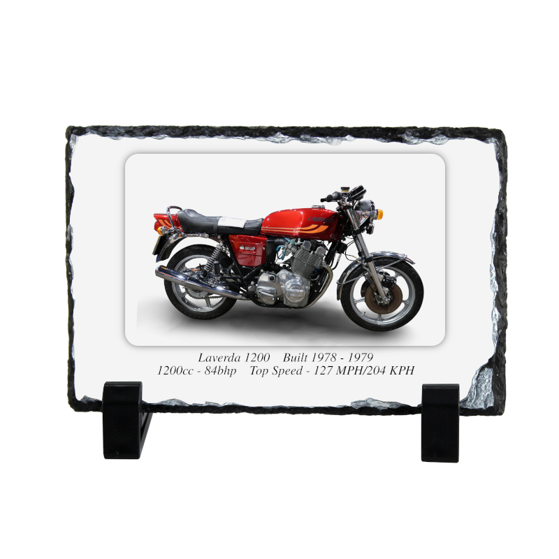 Laverda 1200 Motorcycle Coaster Natural slate rock with stand 10x15cm