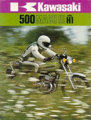 Kawasaki H1 Mach III Promotional Motorcycle Poster - Size A4