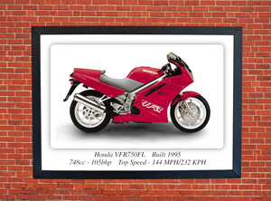 Honda VFR750FL Motorcycle - A3/A4 Size Print Poster