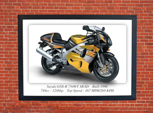 Suzuki GSX-R 750 SRAD Motorcycle - A3/A4 Size Print Poster