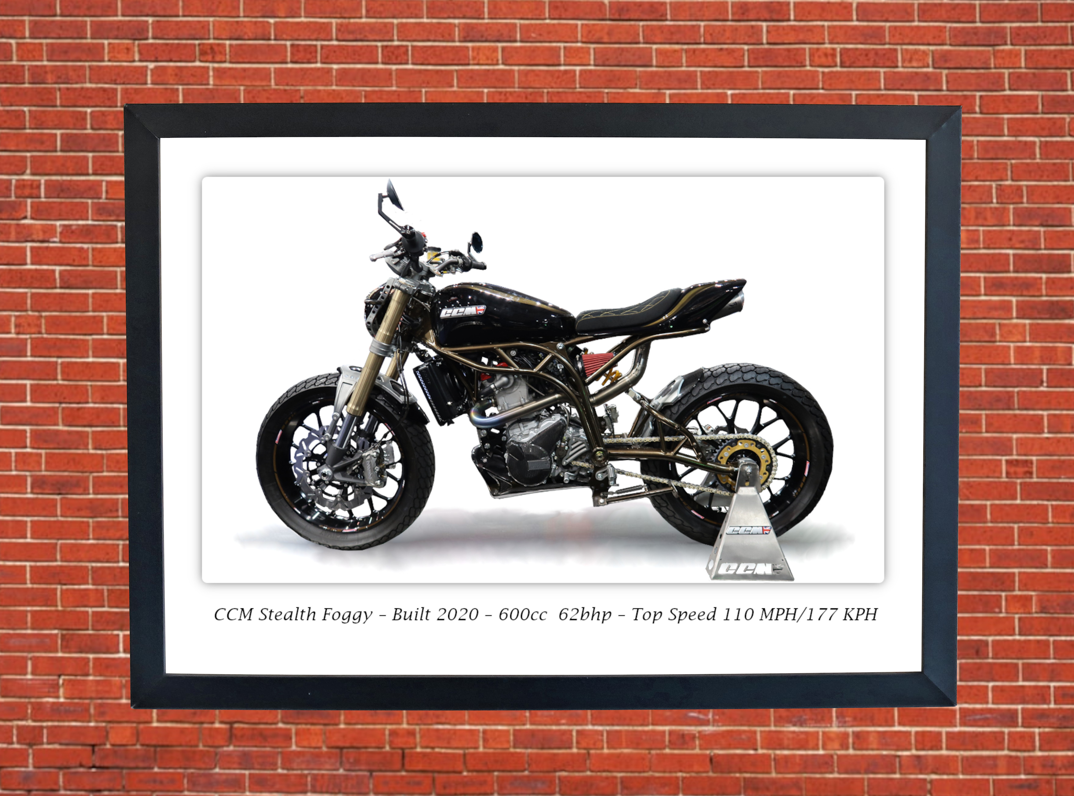 CCM Stealth Foggy Motorcycle - A4 - A0 Size Print Poster