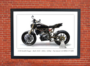 CCM Stealth Foggy Motorcycle - A3/A4 Size Print Poster
