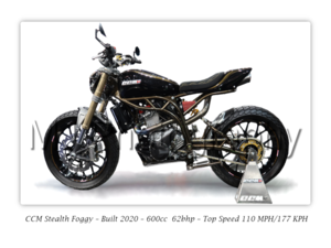 CCM Stealth Foggy Motorcycle - A4 - A0 Size Print Poster