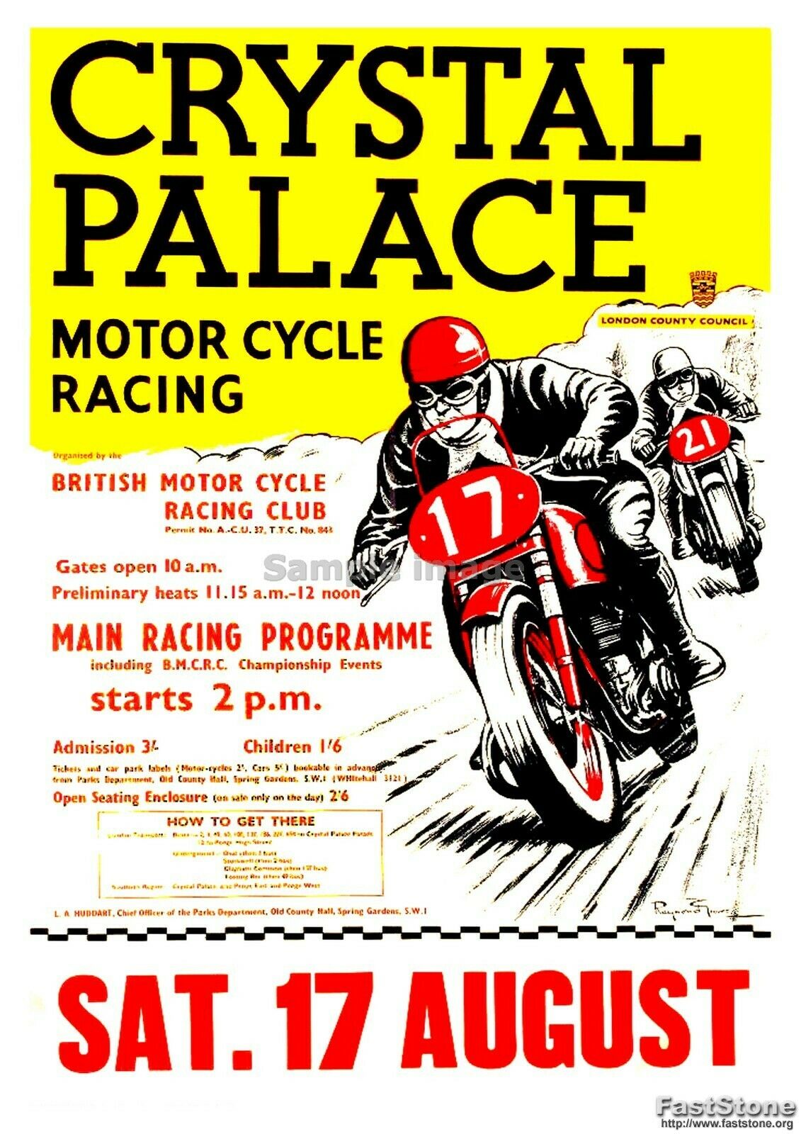 Crystal Palace Racing Promotional Motorcycle Poster - Size A3/A4