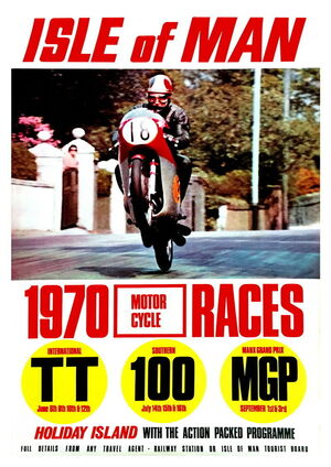 Isle of Man TT 1970 Promotional Motorcycle Poster - Size A3/A4