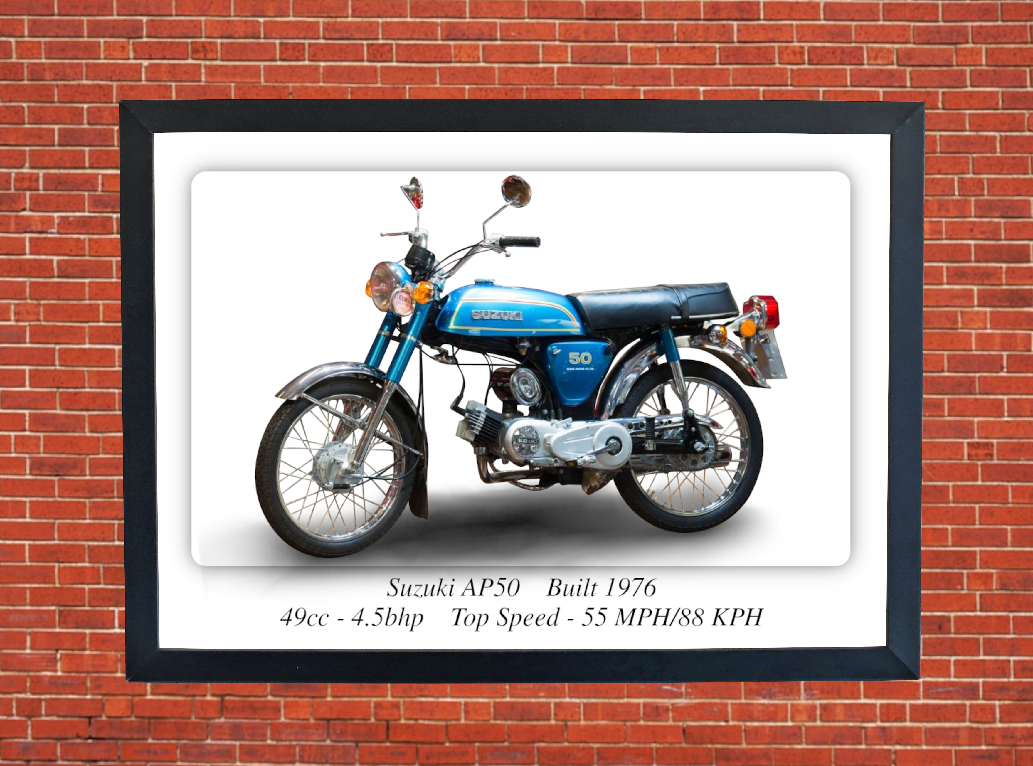 Suzuki AP50 1976 Motorcycle - A3/A4 Size Print Poster