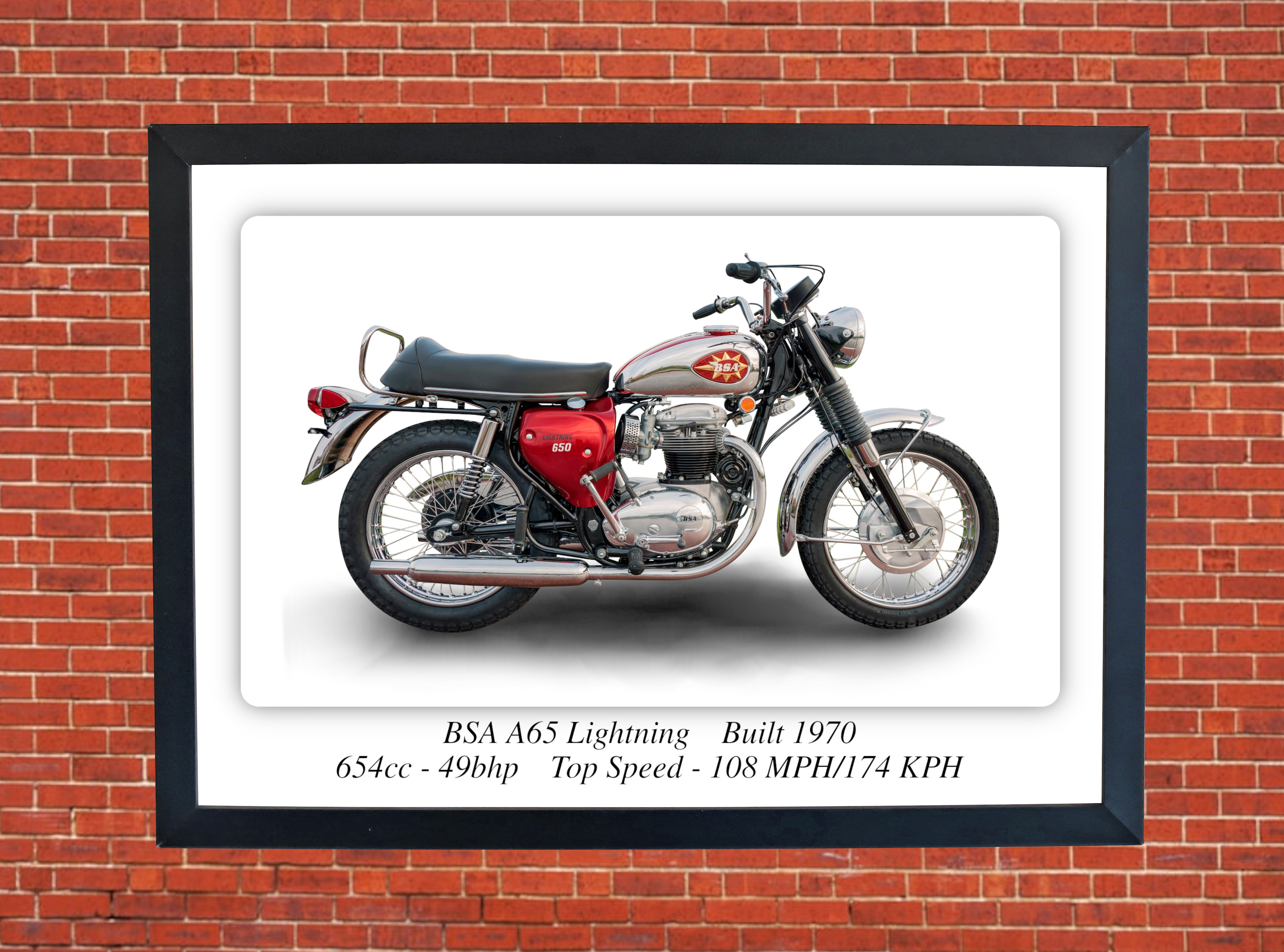 BSA Lightning 650 Motorcycle - A4 - A0 Poster