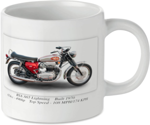 BSA A65 Lightning Motorcycle Motorbike Tea Coffee Mug Ideal Biker Gift Printed UK