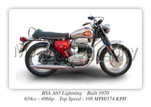 BSA Lightning 650 Motorcycle - A4 - A0 Poster