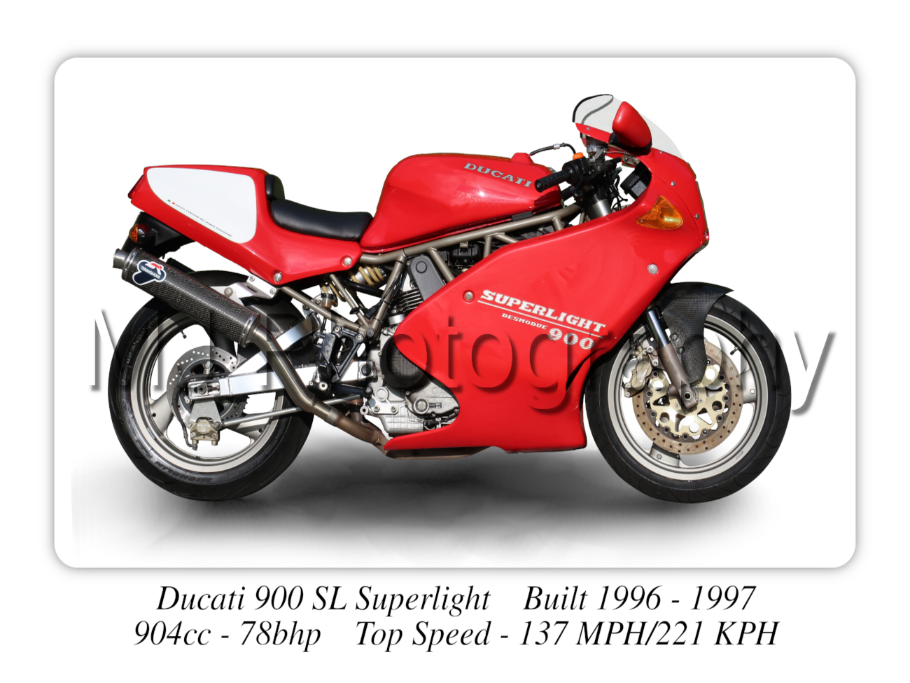 Ducati 900 SL Superlight Classic Motorcycle - A3/A4 Size Print Poster
