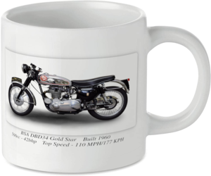 BSA DBD34 Gold Star Motorcycle Motorbike Tea Coffee Mug Ideal Biker Gift Printed UK