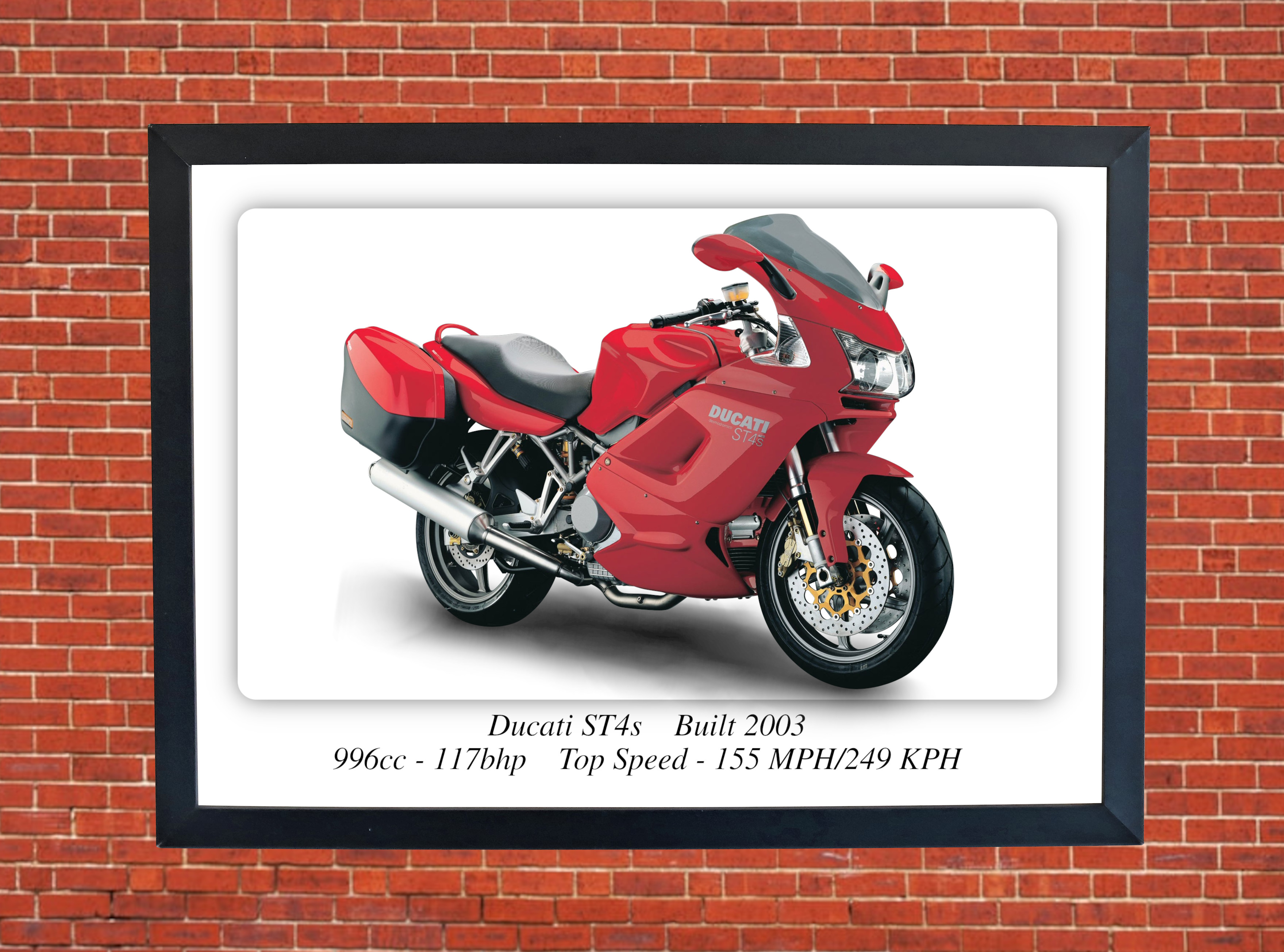 Ducati ST4S Sports Tourer Biposto Motorcycle - A3/A4 Poster/Print