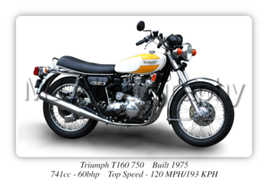 Triumph Trident T160 750 Motorcycle - A3/A4 Size Print Poster
