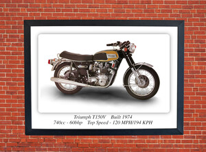 Triumph T150V Motorbike Motorcycle - A3/A4 Size Print Poster