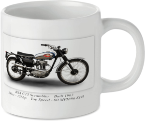 BSA C15 Scrambler Motorcycle Motorbike Tea Coffee Mug Ideal Biker Gift Printed UK