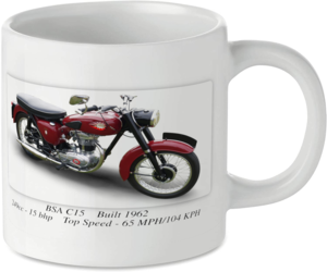 BSA C15 Motorbike Tea Coffee Mug Ideal Biker Gift Printed UK