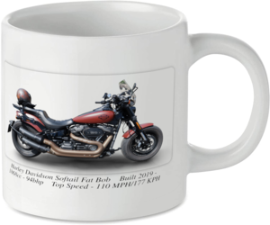 Harley Davidson Softail Fat Bob Motorbike Tea Coffee Mug Ideal Biker Gift Printed UK