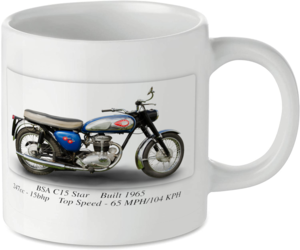BSA C15 Star Motorcycle Motorbike Tea Coffee Mug Ideal Biker Gift Printed UK