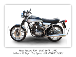 Moto Morini 350 Sport Classic Motorcycle - A3/A4 Size Print Poster