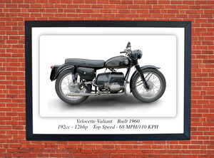 Velocette Valiant Motorcycle - A3/A4 Size Print Poster