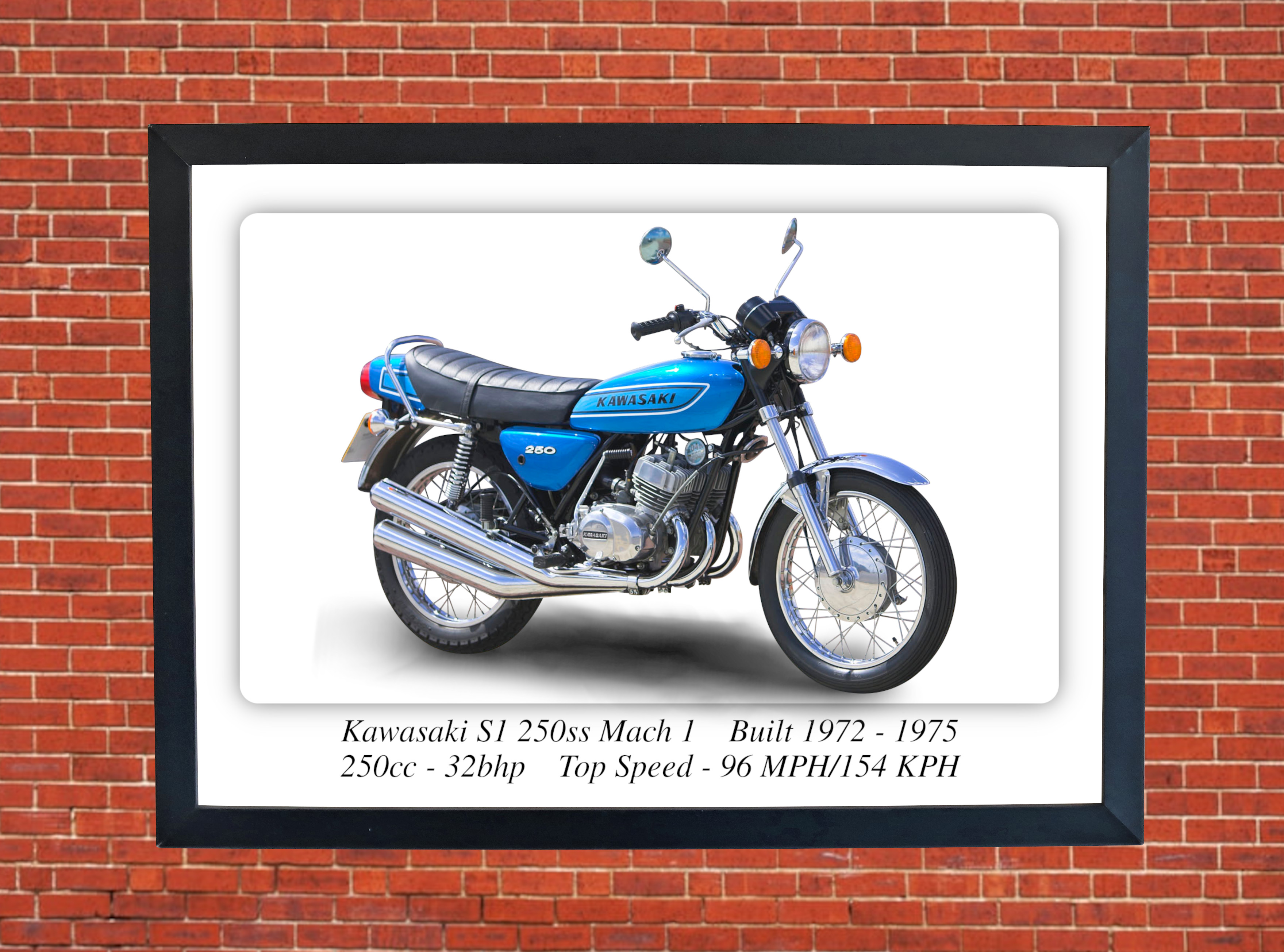 Kawasaki S1 250ss Mach 1 Motorcycle A3/A4 Size Print Poster on Photographic Paper