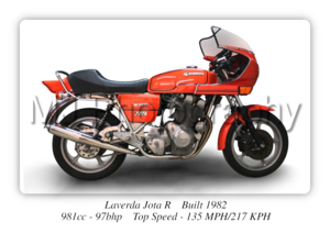 Laverda Jota R Motorbike Motorcycle - A4 - A0 Size Print Poster