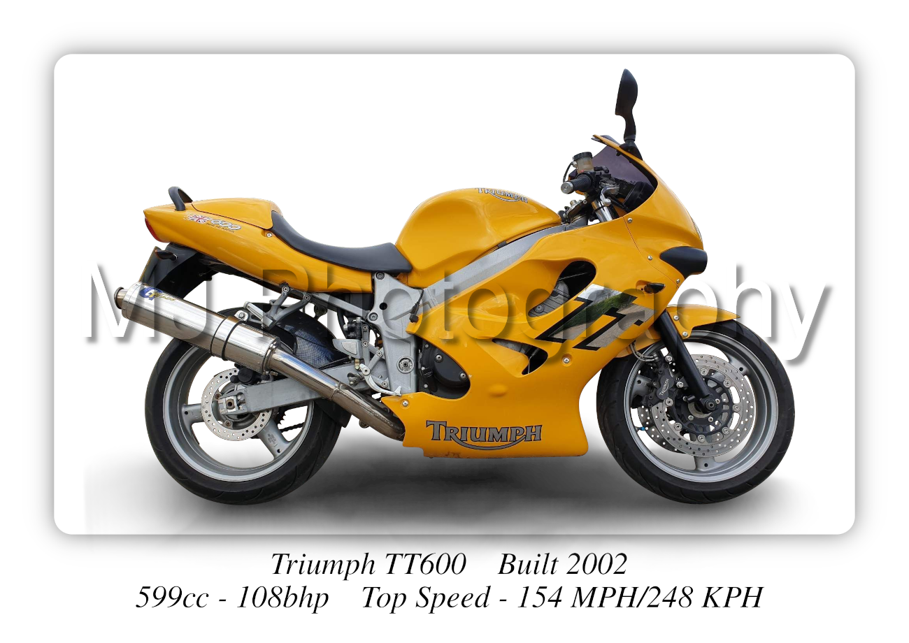 Triumph TT600 Motorcycle A3/A4 Size Print Poster on Photographic Paper