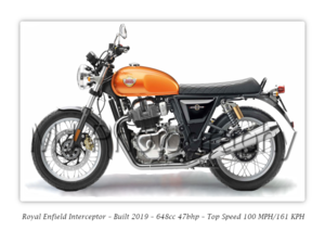 Royal Enfield Interceptor Motorcycle - A3/A4 Poster