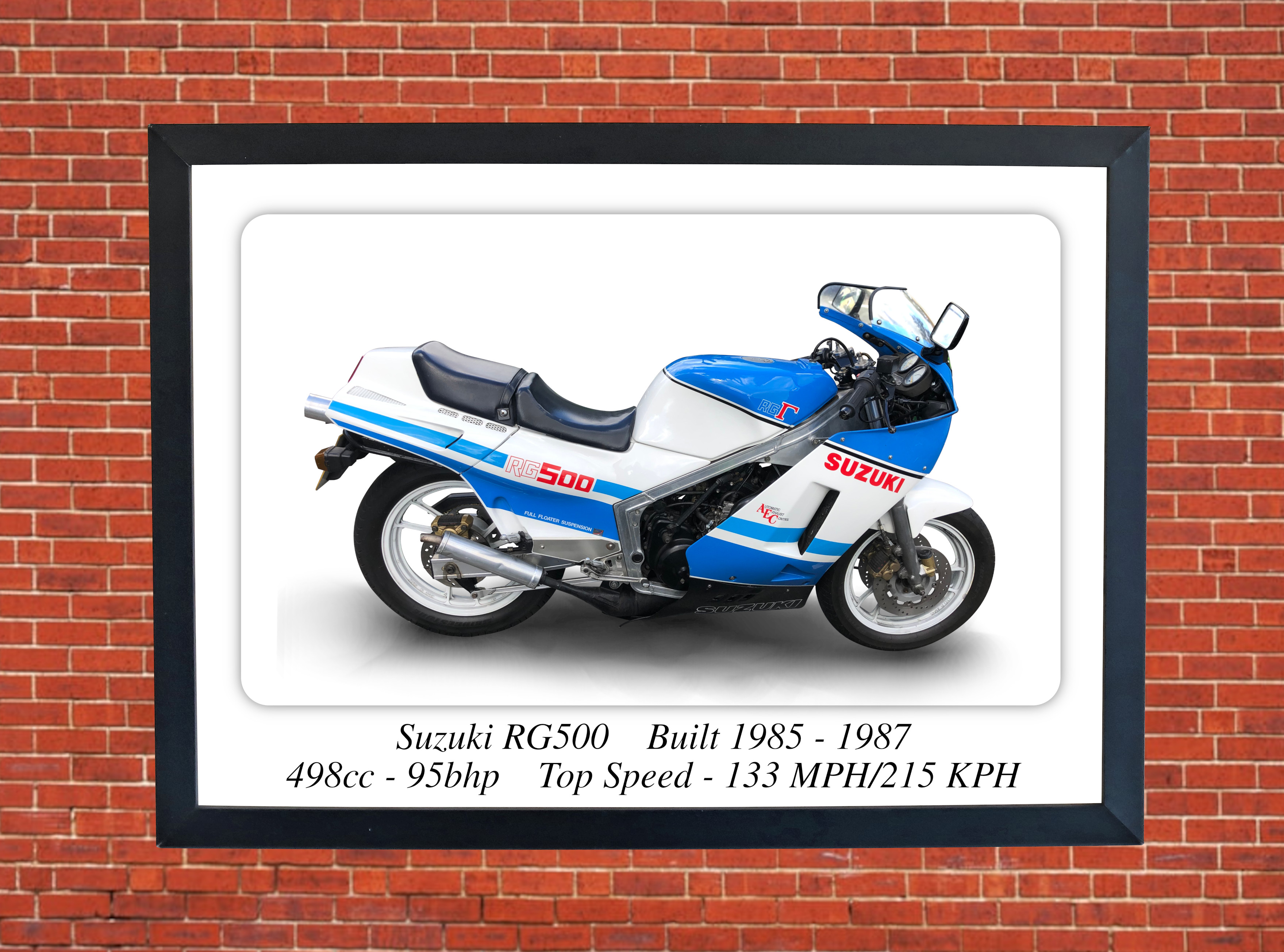 Suzuki RG500 "Gamma" Classic Motorcycle - A3/A4 Size Print Poster