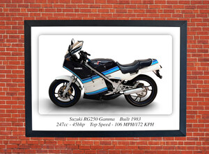 Suzuki RG250 Gamma 1983 Motorcycle - A3/A4 Poster/Print