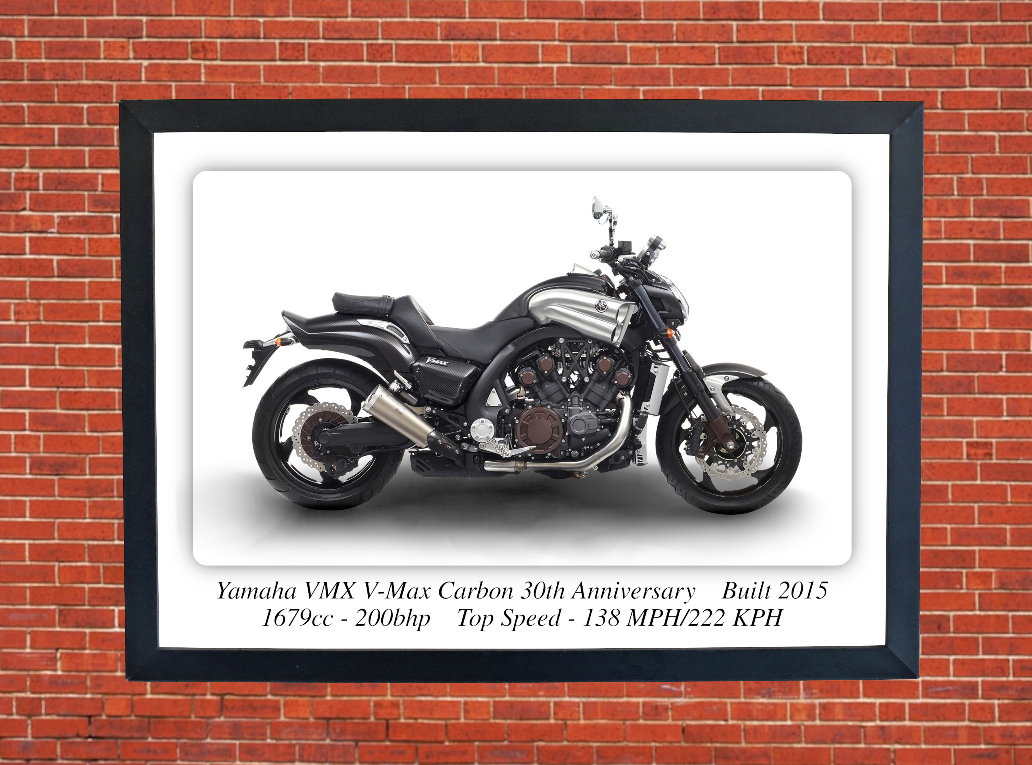 Yamaha VMX V-Max Carbon 30th Anniversary Motorcycle A4 - A0 Size Poster