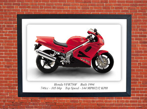 Honda VFR750F Motorbike Motorcycle - A3/A4 Size Print Poster