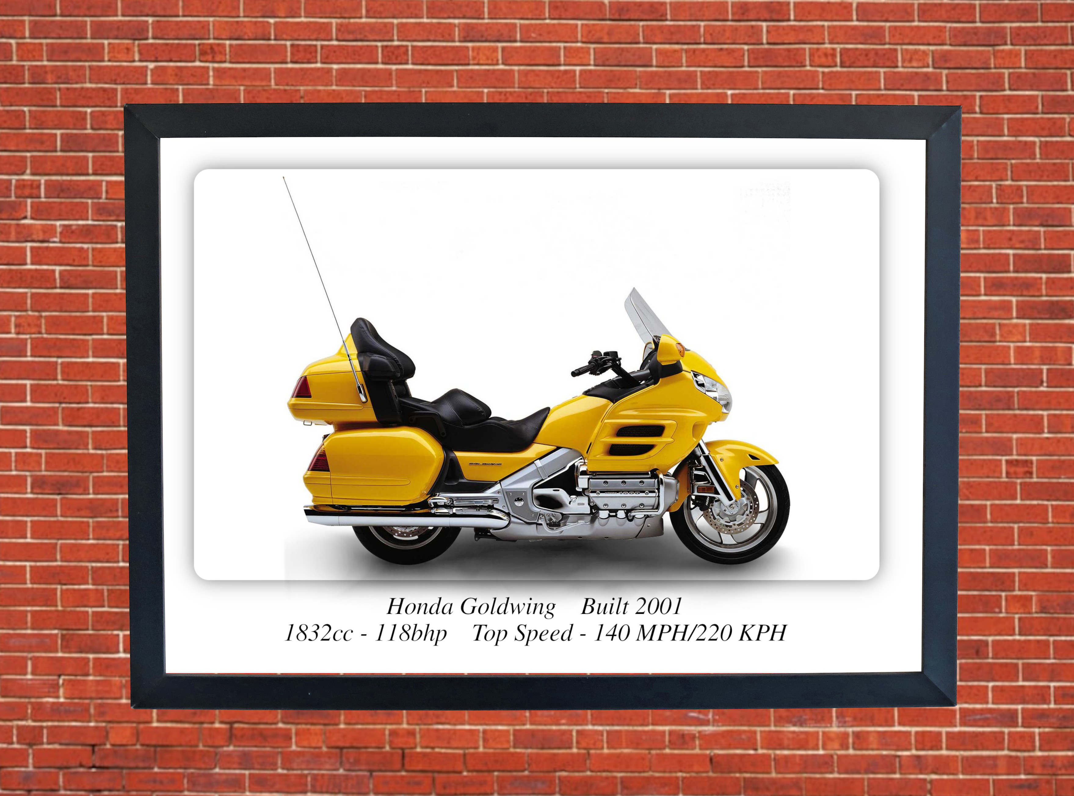 Honda Goldwing 2001 Motorcycle A4 - A0 Size Print Poster on Photographic Paper