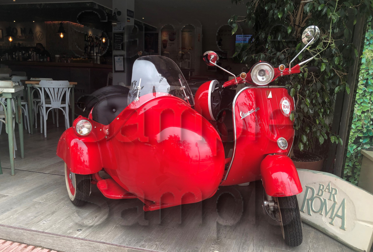 Vespa and Sidecar A3/A4 Size Print Poster on Photographic Paper